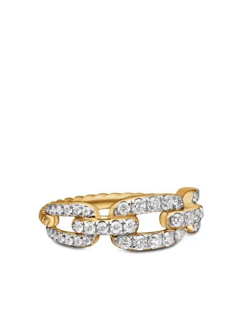 David Yurman 18kt yellow gold Stax Chain Link diamond ring (7mm) Gold R17182D88ADI