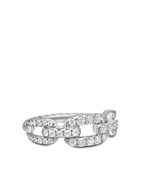 David Yurman 18kt white gold Stax Chain Link diamond ring (7mm) Silver R17182D8WADI