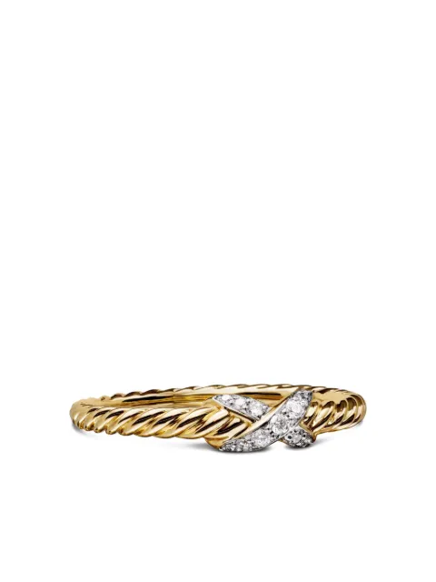 David Yurman 18kt yellow gold Petite X diamond ring (2.2mm) Gold R17149D88ADI