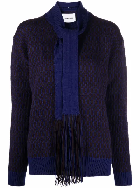 Jil Sander intarsia-knit jumper Brown JSWT752300WTY20078
