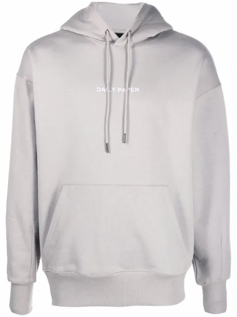 Daily Paper logo-print cotton hoodie Grey 2121014