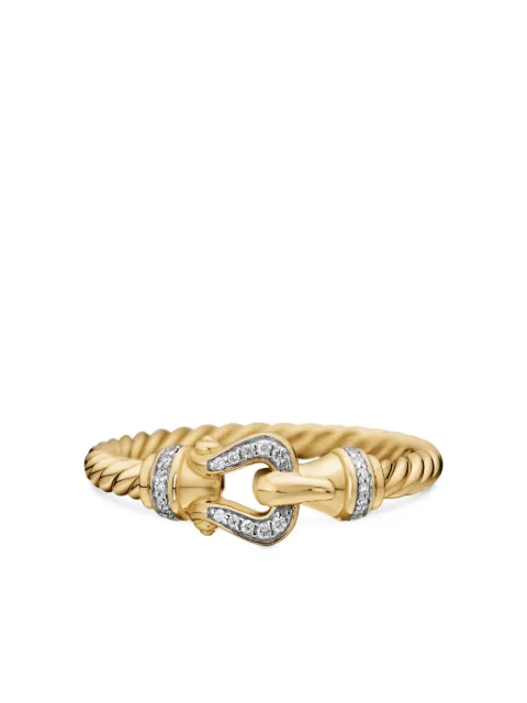 David Yurman 18kt yellow gold Petite Buckle diamond ring (2mm) Gold R16517D88ADI