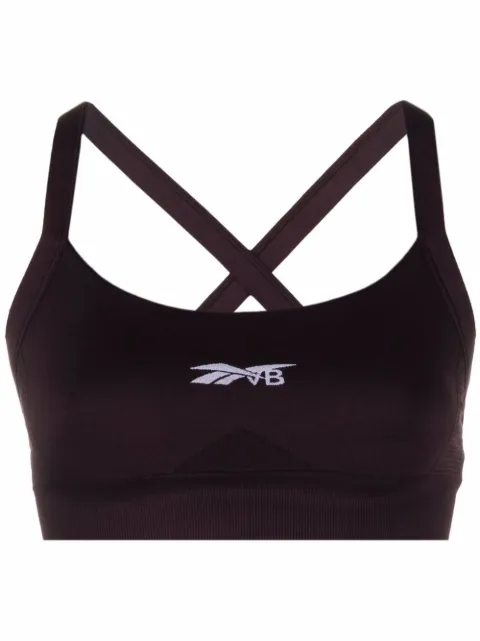 Reebok jacquard-logo sports bra Purple H30429