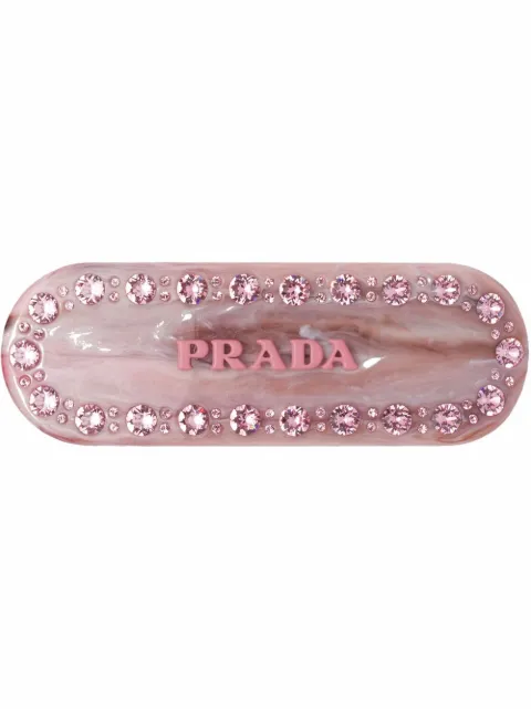 Prada logo-lettering hair clip Pink 1IF0432CD0