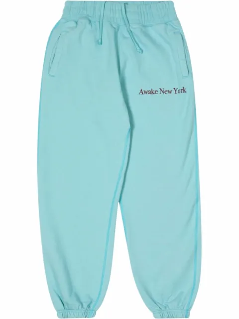 Awake NY classic logo track pants Blue AWKF20PT001TEAL