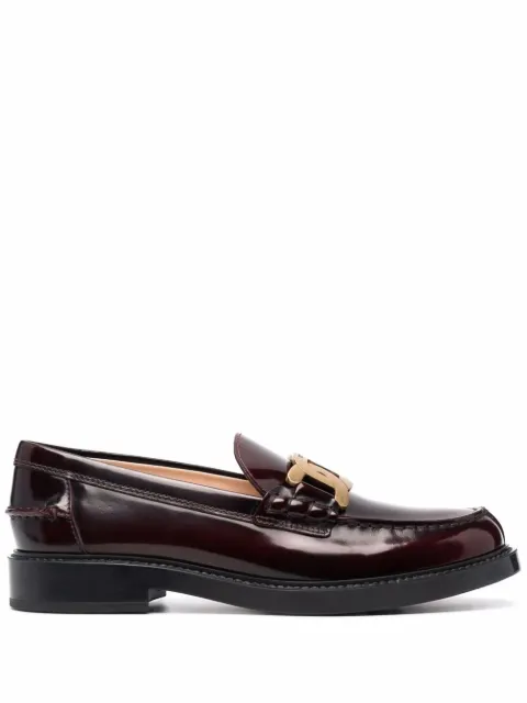 Tod's patent leather logo-plaque loafers Red XXW59C0EN90SHA