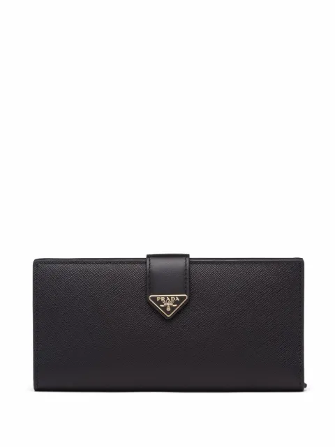 Prada logo-plaque leather wallet Black 1MV0252DYG