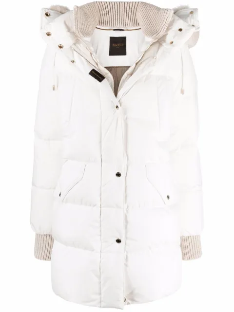 Moorer quilted hooded down coat White MODGI300008TEPA023