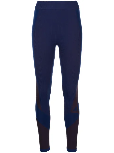 Y-3 seamless colourblock-knit tights Black HB6321