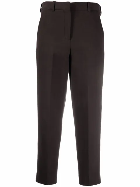 Circolo 1901 pressed-crease high-rise cropped trousers Brown FD1987