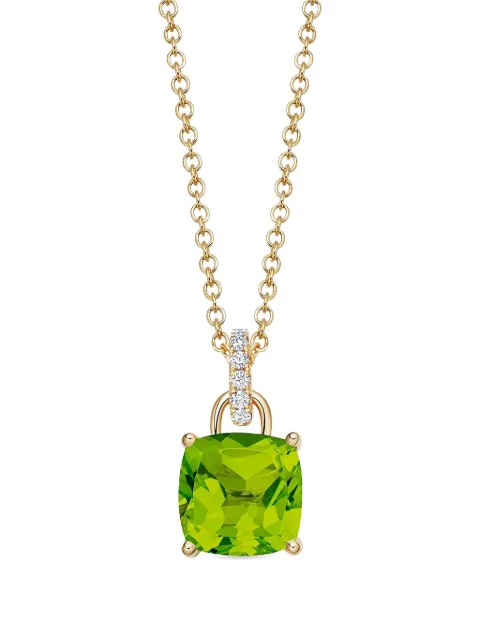 Kiki McDonough 18kt yellow gold Kiki Cushion peridot and diamond pendant necklace Gold PDDGM0255