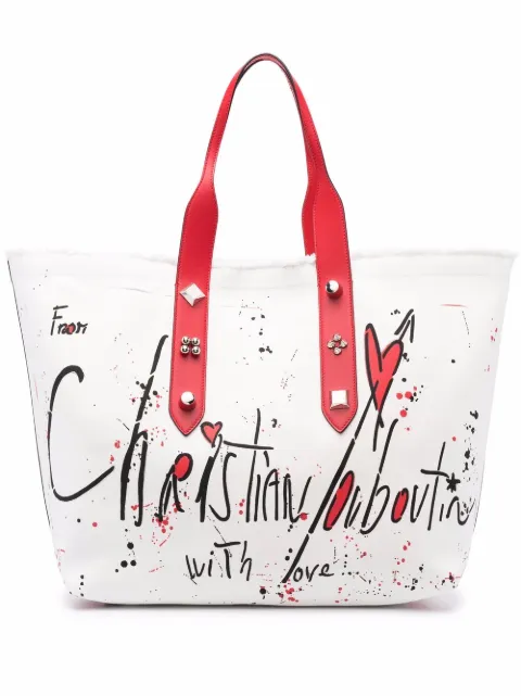 Christian Louboutin Frangibus leather-trim tote White 3215052