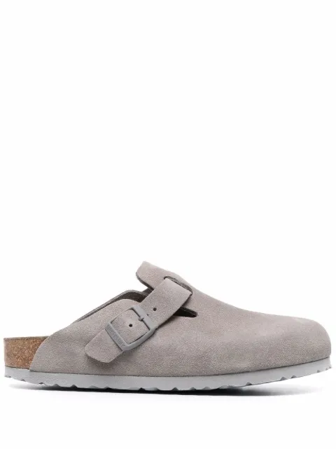 Birkenstock Boston buckle-fastening suede mules Grey 1020526