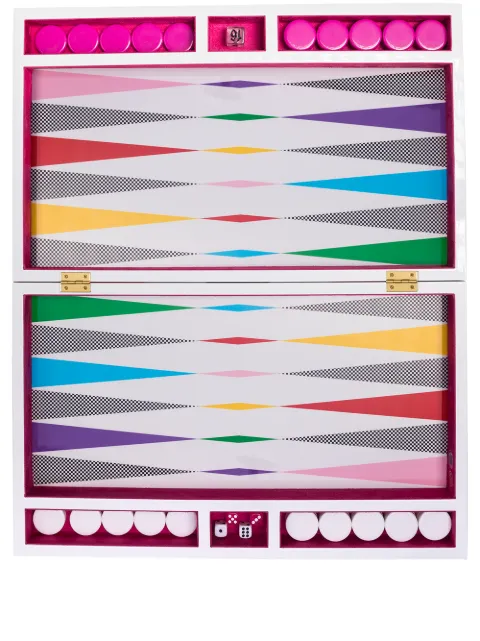 Jonathan Adler checkboard backgammon set White 30513