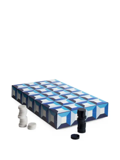 Jonathan Adler checkboard backgammon set Blue 29778