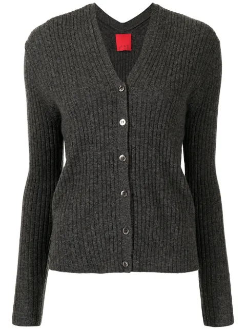 Cashmere In Love Inez ribbed-knit cropped cardigan Grey INEZ