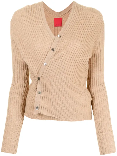 Cashmere In Love Inez ribbed-knit cropped cardigan Brown INEZ
