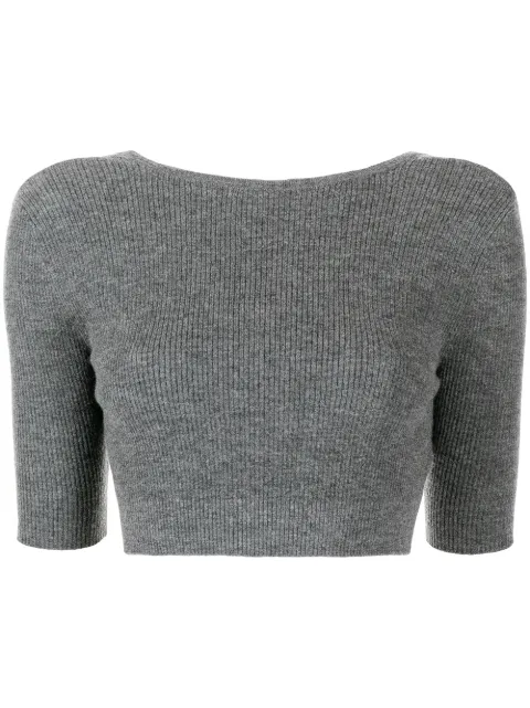 Cashmere In Love Liza open-back crop top Black LIZA