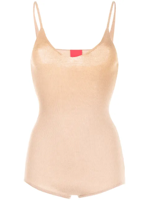 Cashmere In Love Joni fine-knit cashmere bodysuit Brown JONI
