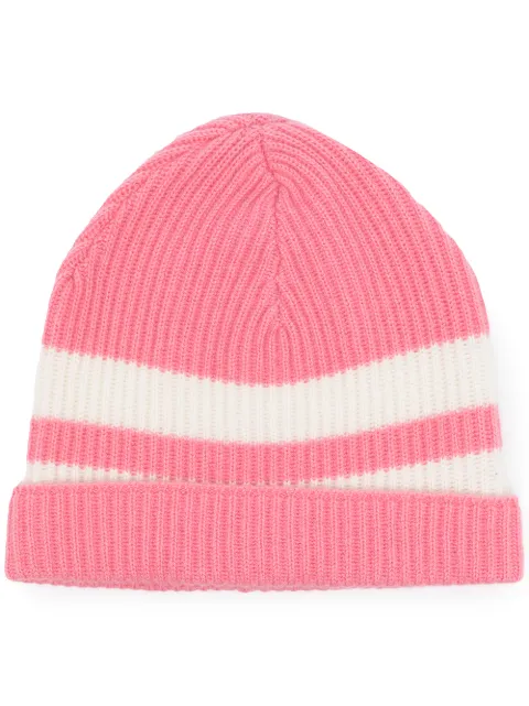 Cashmere In Love Bia cashmere-striped beanie Pink BIA
