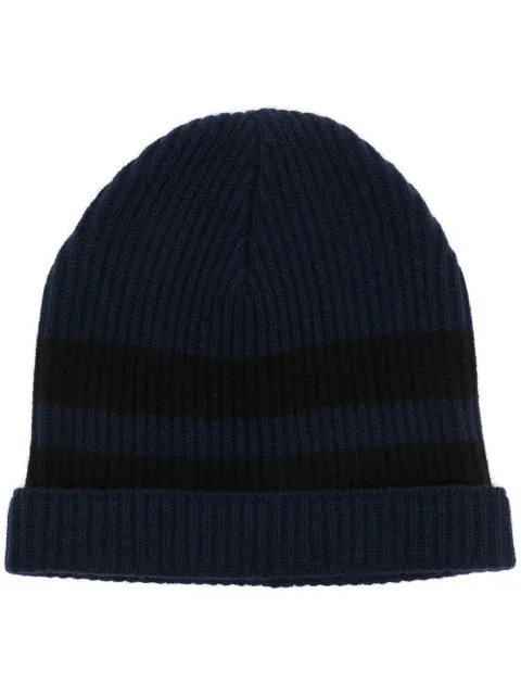 Cashmere In Love Bia cashmere striped beanie Blue BIA