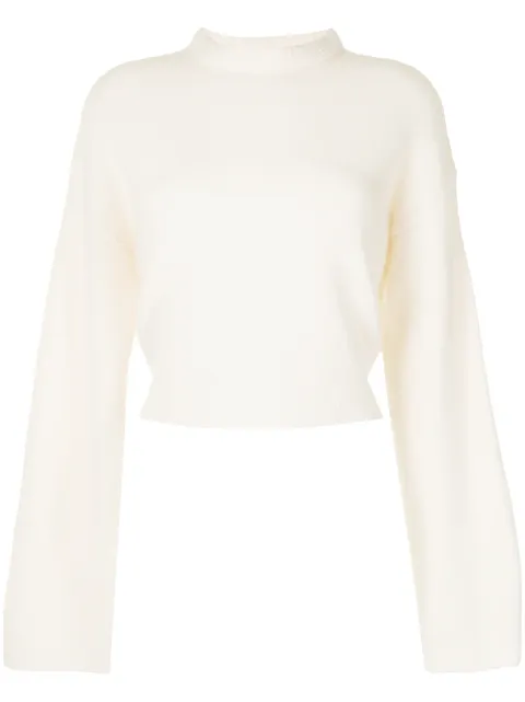 Cashmere In Love Mila cashmere cropped jumper White MILA