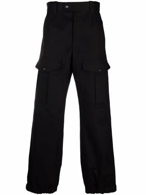Alexander McQueen flap-pocket cotton trousers Black 664230QRS29