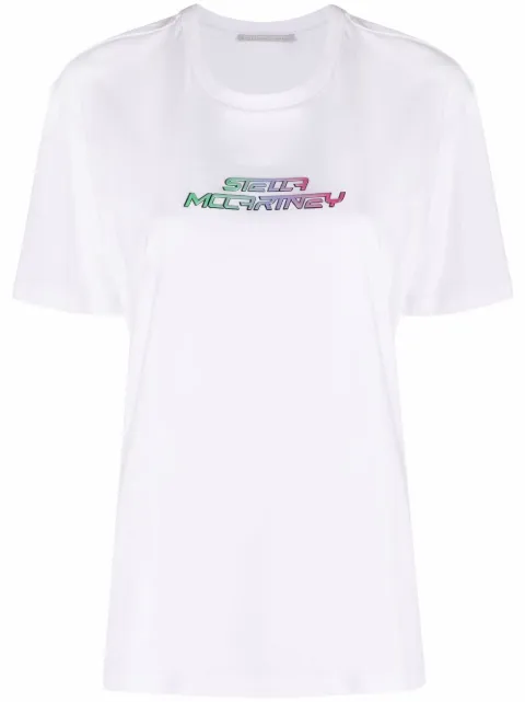 Stella McCartney raised-logo cotton T-shirt White 381701SPW35