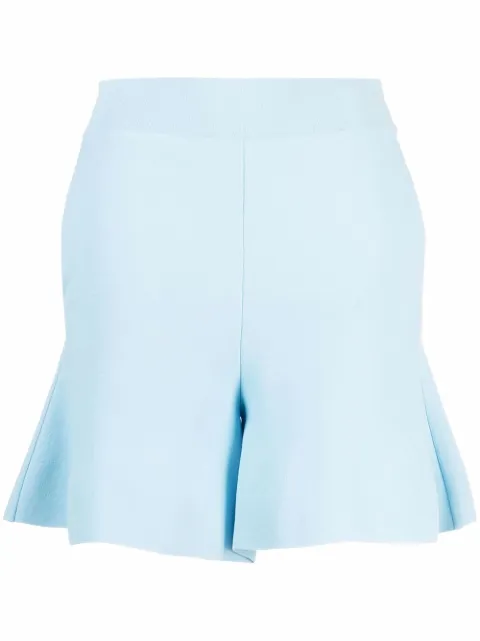 Stella McCartney peplum-hem crepe shorts Blue 604344S2076