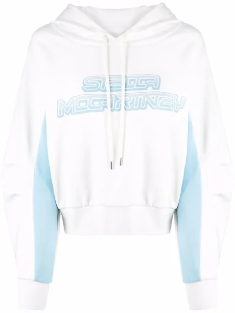 Stella McCartney logo-print cotton-jersey hoodie White 603681SPW46