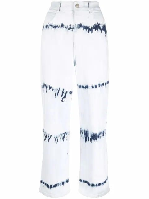 Stella McCartney tie-dye cropped jeans Blue 604194SOH67