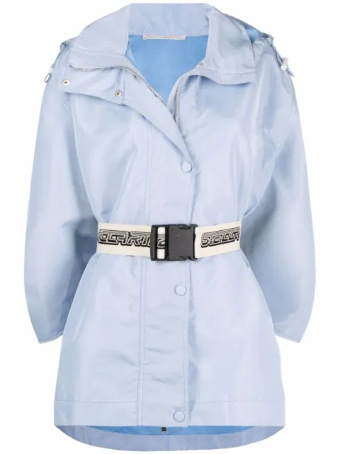 Stella McCartney belted hooded jacket Blue 604363STA10