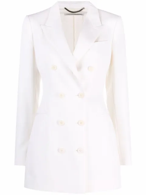 Stella McCartney double-breasted crepe blazer Neutrals 604345SSA36