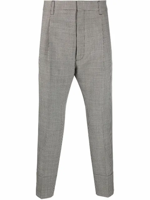 DSQUARED2 houndstooth-patterned cropped tailored trousers Black S74KB0566S54016