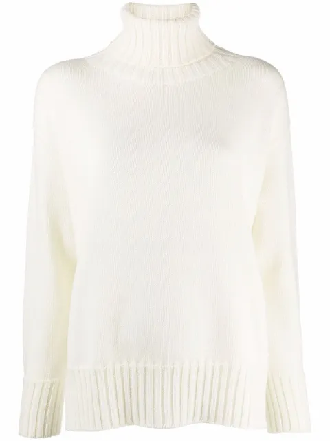 Drumohr roll-neck drop-shoulder sweater Neutrals L5MN404