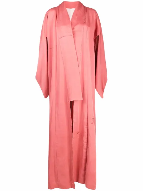A.N.G.E.L.O. Vintage Cult 1970s floral-embroidered kaftan coat Pink ANG450B