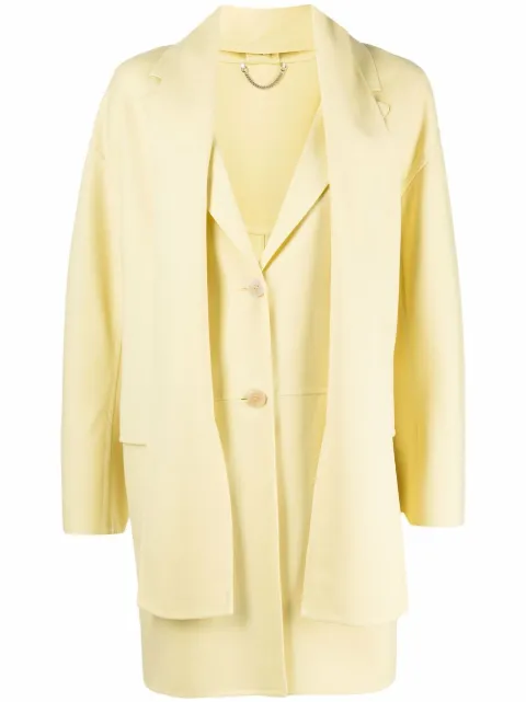 Ferragamo single-breasted virgin wool blazer Yellow 744209