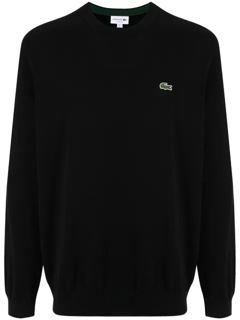 Lacoste logo-patch crew-neck sweater Black AH1985