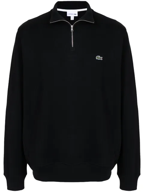 Lacoste crocodile-embroidered cotton sweatshirt Black SH1927