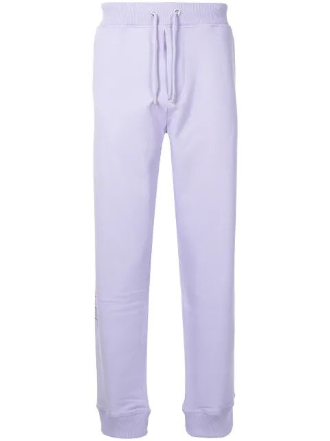 Helmut Lang 3D logo cotton track pants Purple L05HM205