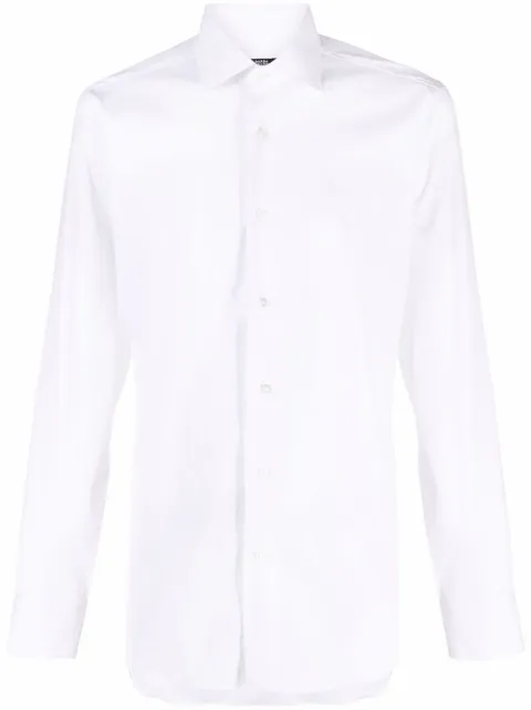 Barba long-sleeve poplin shirt White I1U12P01PZ27