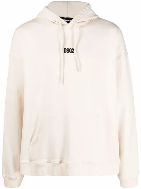 DSQUARED2 logo detail hoodie Neutrals S74GU0568S54438