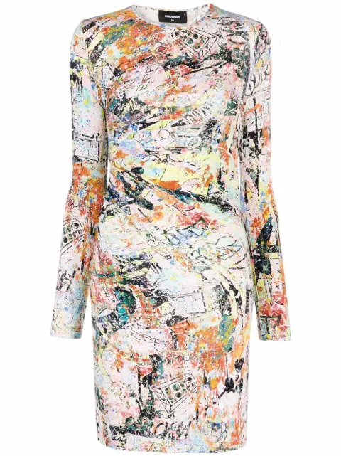 DSQUARED2 Commotion long-sleeve dress White S75CV0514S24282