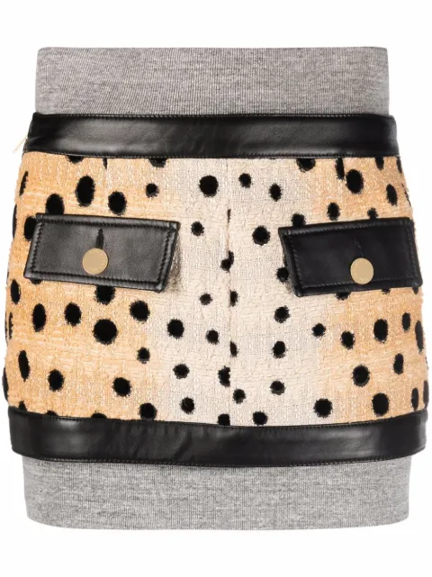 DSQUARED2 leopard-panelled mini skirt Yellow S75MA0814S54464