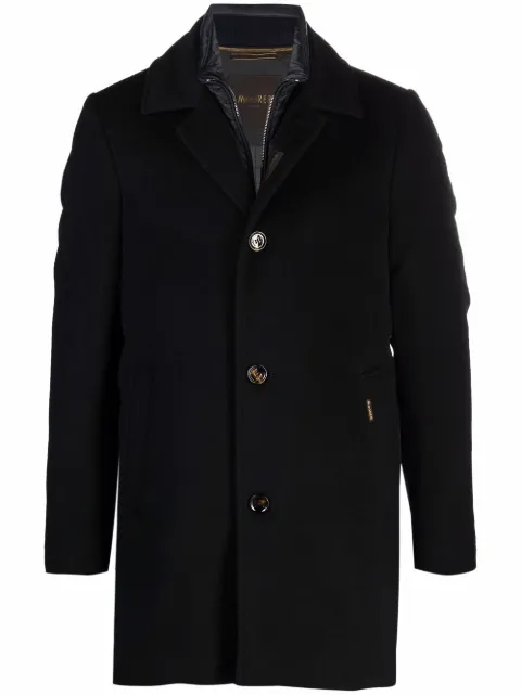 Moorer layered single-breasted wool coat Blue MOUCA100020TEPA209