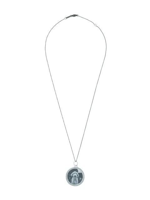MONICA RICH KOSANN round mosaic half locket necklace Silver CHMOSAICSS