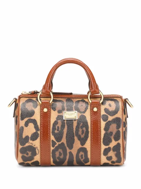 Dolce & Gabbana small Crespo leopard-print satchel bag Brown BB6930AW384