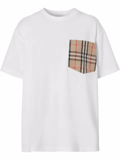 Burberry Vintage Check pocket cotton T-shirt White 8043386
