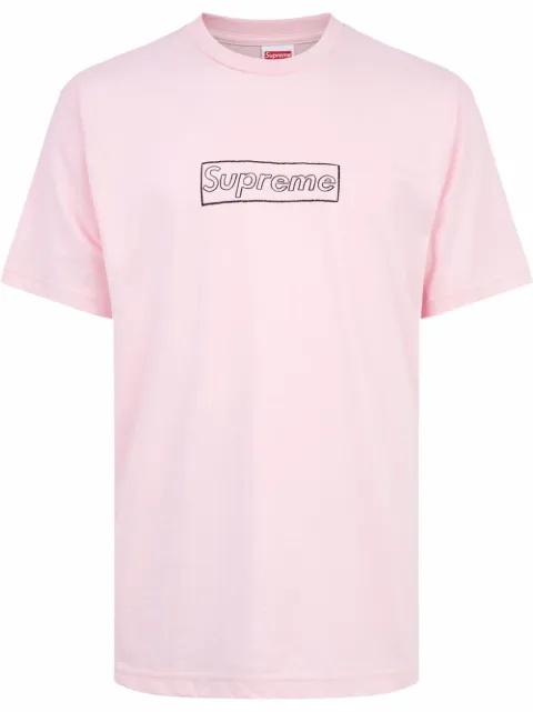 Supreme x KAWS Chalk Logo crew neck T-shirt Pink SU10621