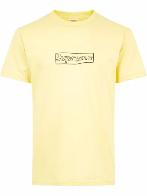 Supreme x KAWS Chalk logo T-shirt Yellow SU10618
